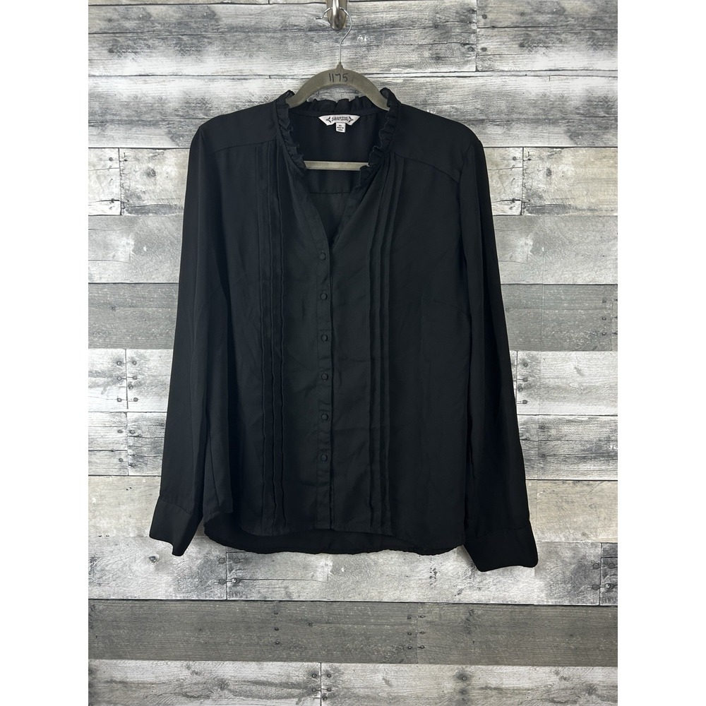 Nanette Lepore Women's Black XL Long Sleeve Button Up Blouse - Picture 1 of 6